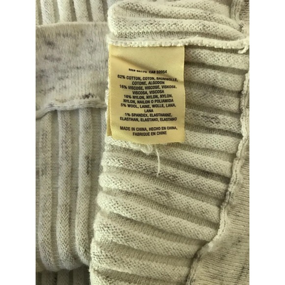 Anthropologie Moth Cream Gray Speckled Ribbed Sweater Dress - Size Small - Picture 4 of 9